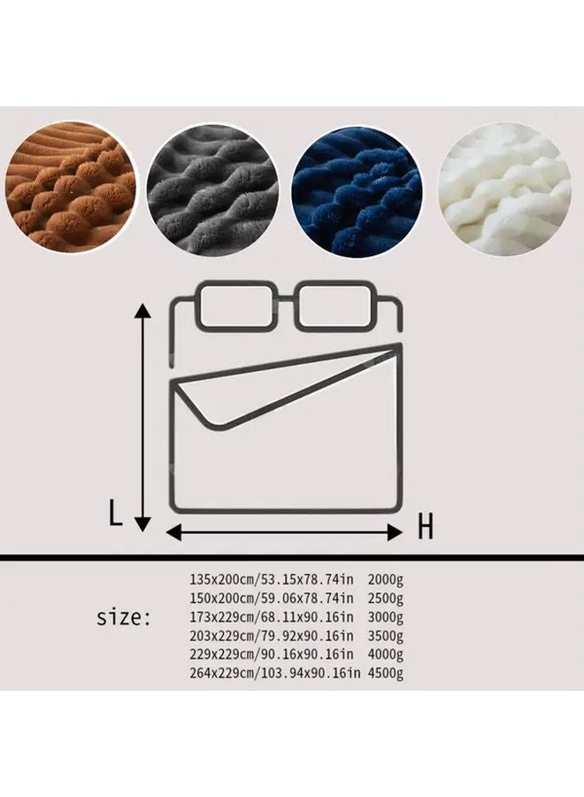 Navy Blue Ultra Soft Milk Velvet Quilt Three Layer Thickened Winter Blanket 53 15 x78 74 Inch - Image 3